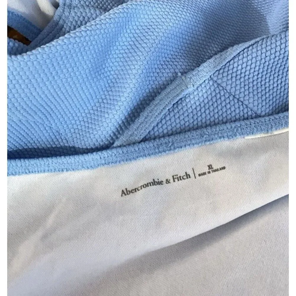 ABERCROMBIE FITCH Women Cut Out 1 Piece Swimsuit‎ Sz XL Blue Beach Pool 59-9